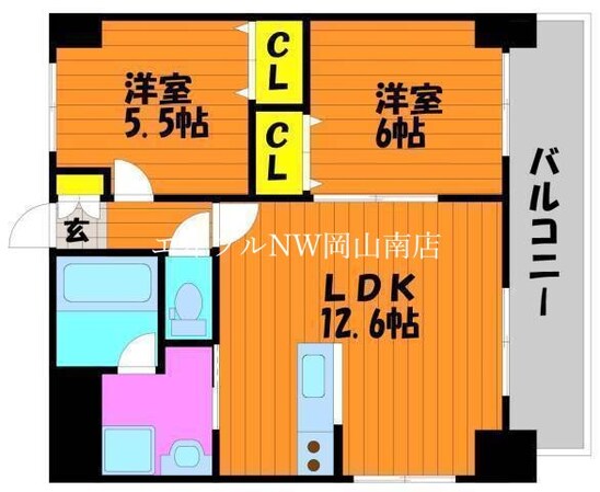 中納言駅 徒歩11分 5階の物件間取画像